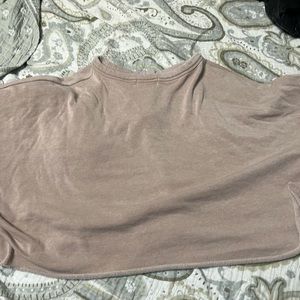 CREAM BROWN CROPPED WIDE INSIDE OUT SWEATER, XL , CROPPED ,BAGGY WORN ONCE